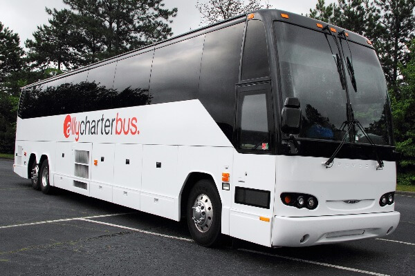 A 56-passenger charter bus