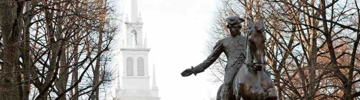 The Paul Revere statue in Boston.